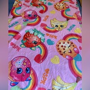 Shopkins!🍓🧁🍌 Top flat twin sheet! EUC - HTF Rare